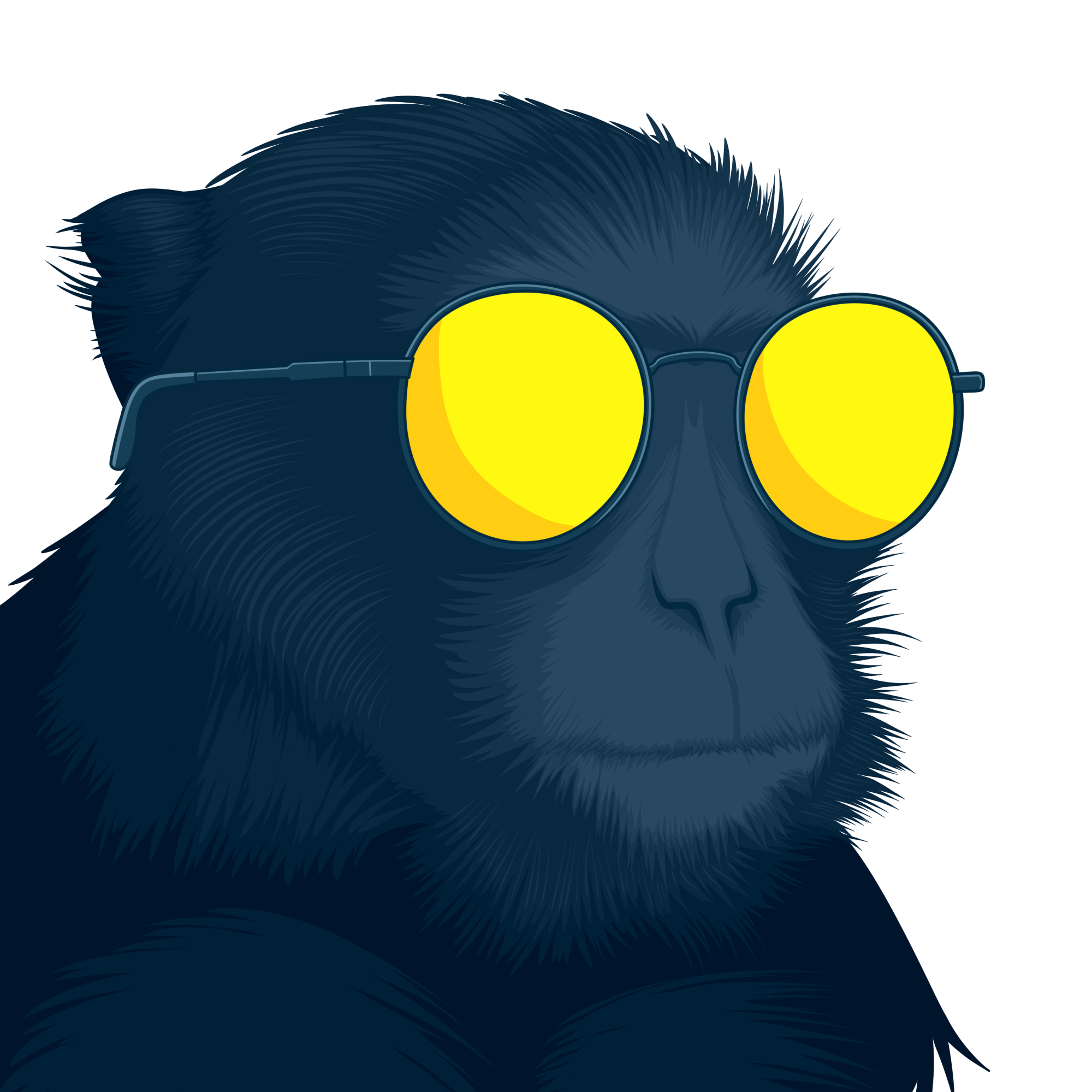 Macaco mascot in yellow sunglasses